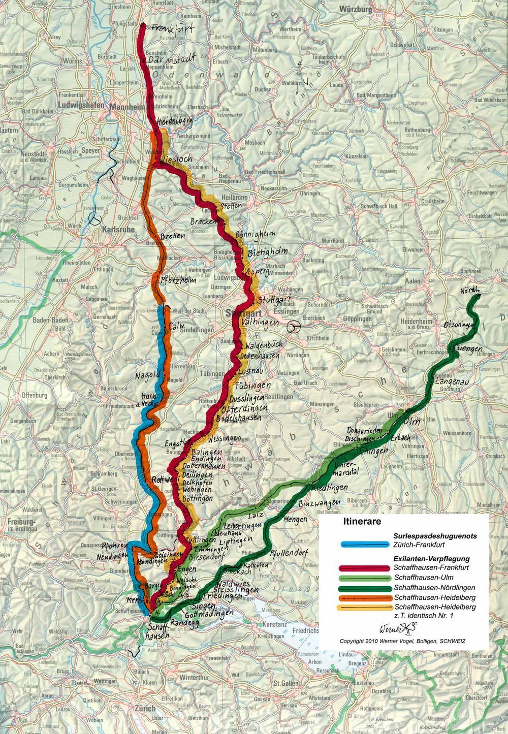 Karte: Historische Wege